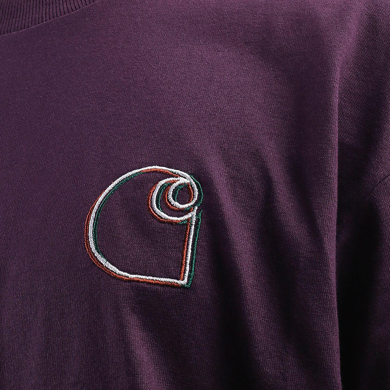 мужская фиолетовая футболка Carhartt WIP Commission Logo T-Shirt I028460-boysenberry - цена, описание, фото 2